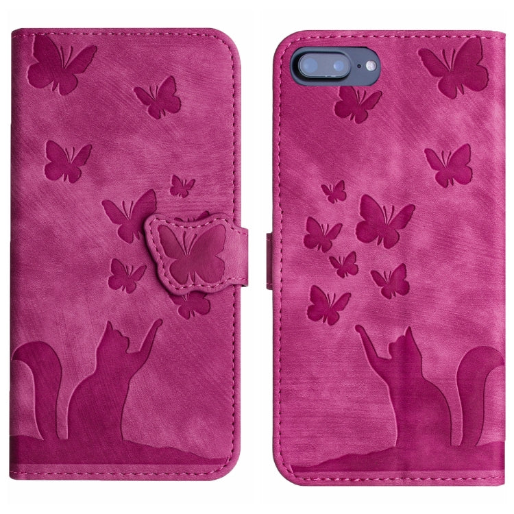 Custodia per cellulare in pelle con stampa a farfalla con gatto, For iPhone XR, For iPhone XS Max, For iPhone 8 Plus / 7 Plus