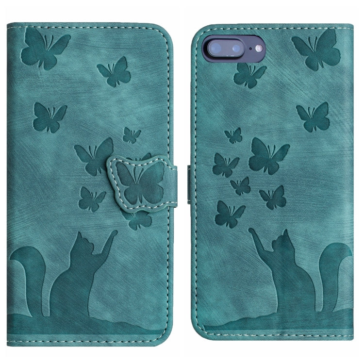 Custodia per cellulare in pelle con stampa a farfalla con gatto, For iPhone XR, For iPhone XS Max, For iPhone 8 Plus / 7 Plus