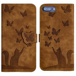 Custodia per cellulare in pelle con stampa a farfalla con gatto, For iPhone XR, For iPhone XS Max, For iPhone 8 Plus / 7 Plus
