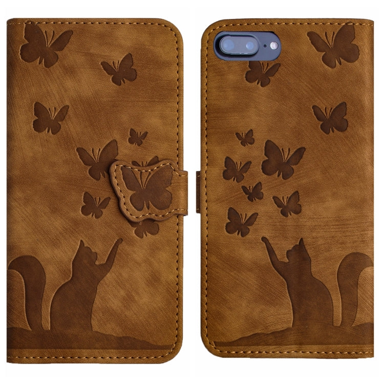 Custodia per cellulare in pelle con stampa a farfalla con gatto, For iPhone XR, For iPhone XS Max, For iPhone 8 Plus / 7 Plus