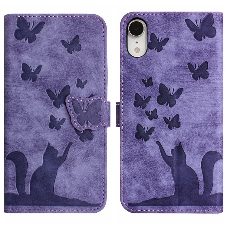 Custodia per cellulare in pelle con stampa a farfalla con gatto, For iPhone XR, For iPhone XS Max, For iPhone 8 Plus / 7 Plus