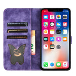 Custodia per cellulare in pelle con stampa a farfalla con gatto, For iPhone XR, For iPhone XS Max, For iPhone 8 Plus / 7 Plus