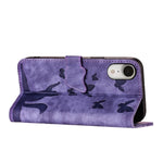 Custodia per cellulare in pelle con stampa a farfalla con gatto, For iPhone XR, For iPhone XS Max, For iPhone 8 Plus / 7 Plus