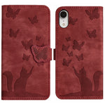 Custodia per cellulare in pelle con stampa a farfalla con gatto, For iPhone XR, For iPhone XS Max, For iPhone 8 Plus / 7 Plus