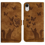 Custodia per cellulare in pelle con stampa a farfalla con gatto, For iPhone XR, For iPhone XS Max, For iPhone 8 Plus / 7 Plus