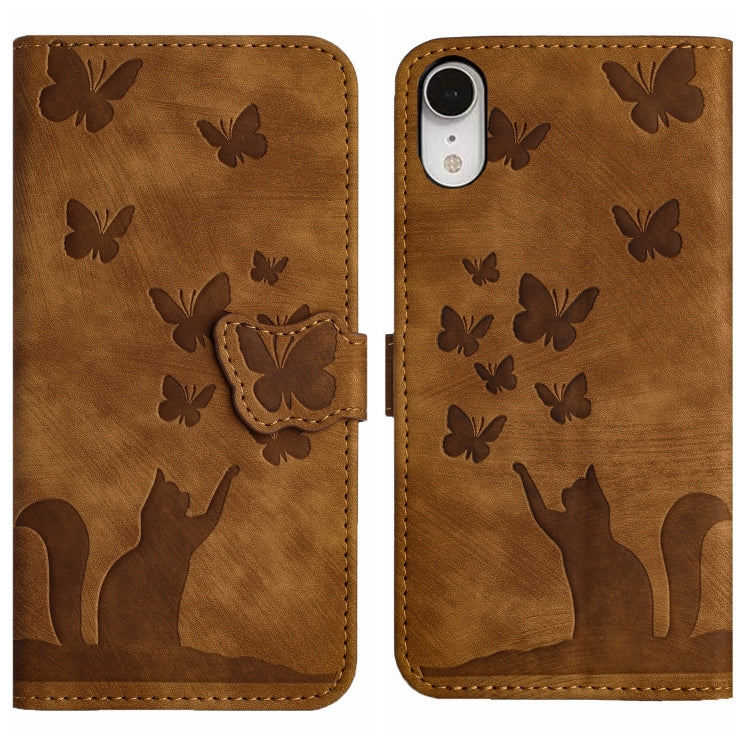 Custodia per cellulare in pelle con stampa a farfalla con gatto, For iPhone XR, For iPhone XS Max, For iPhone 8 Plus / 7 Plus
