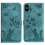 Custodia per cellulare in pelle con stampa a farfalla con gatto, For iPhone XR, For iPhone XS Max, For iPhone 8 Plus / 7 Plus