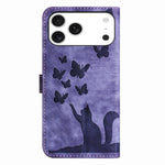 Custodia per cellulare in pelle con stampa a farfalla con gatto, For iPhone 17 Pro Max, For iPhone 17 Pro, For iPhone 17, For iPhone Air