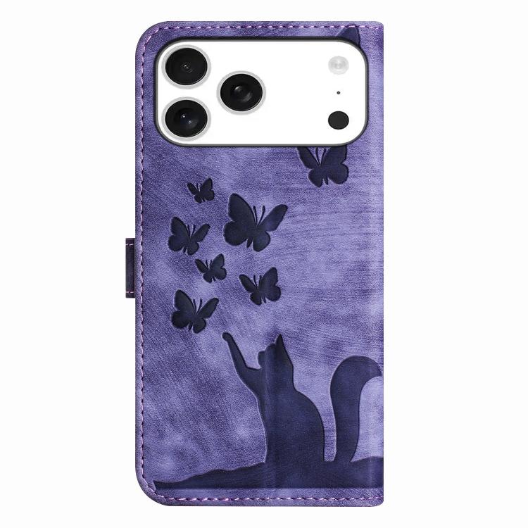 Custodia per cellulare in pelle con stampa a farfalla con gatto, For iPhone 17 Pro Max, For iPhone 17 Pro, For iPhone 17, For iPhone Air