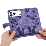Custodia per cellulare in pelle con stampa a farfalla con gatto, For iPhone 17 Pro Max, For iPhone 17 Pro, For iPhone 17, For iPhone Air