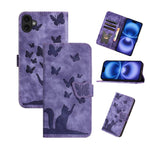 Custodia per cellulare in pelle con stampa a farfalla con gatto, For iPhone 17 Pro Max, For iPhone 17 Pro, For iPhone 17, For iPhone Air