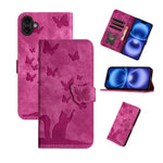 Custodia per cellulare in pelle con stampa a farfalla con gatto, For iPhone 17 Pro Max, For iPhone 17 Pro, For iPhone 17, For iPhone Air