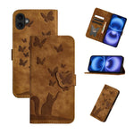 Custodia per cellulare in pelle con stampa a farfalla con gatto, For iPhone 17 Pro Max, For iPhone 17 Pro, For iPhone 17, For iPhone Air