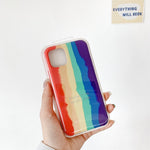 Custodia silicone liquido arcobaleno per iPhone 11, 11 Pro, 11 Pr