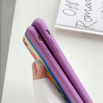 Custodia silicone liquido arcobaleno per iPhone 11, 11 Pro, 11 Pr