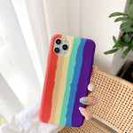 Custodia silicone liquido arcobaleno per iPhone 11, 11 Pro, 11 Pr