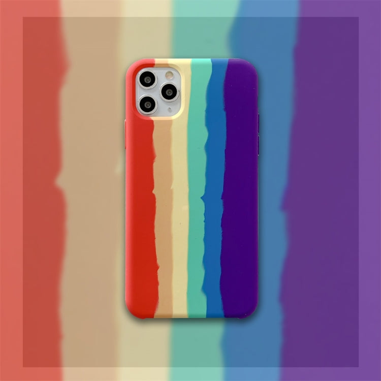 Custodia silicone liquido arcobaleno per iPhone 11, 11 Pro, 11 Pr