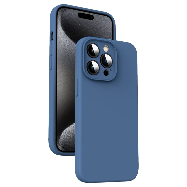 Custodia per telefono antiurto in silicone liquido in microfibra, For iPhone 16 Pro, For iPhone 16 Plus, For iPhone 16, For iPhone 15 Pro Max