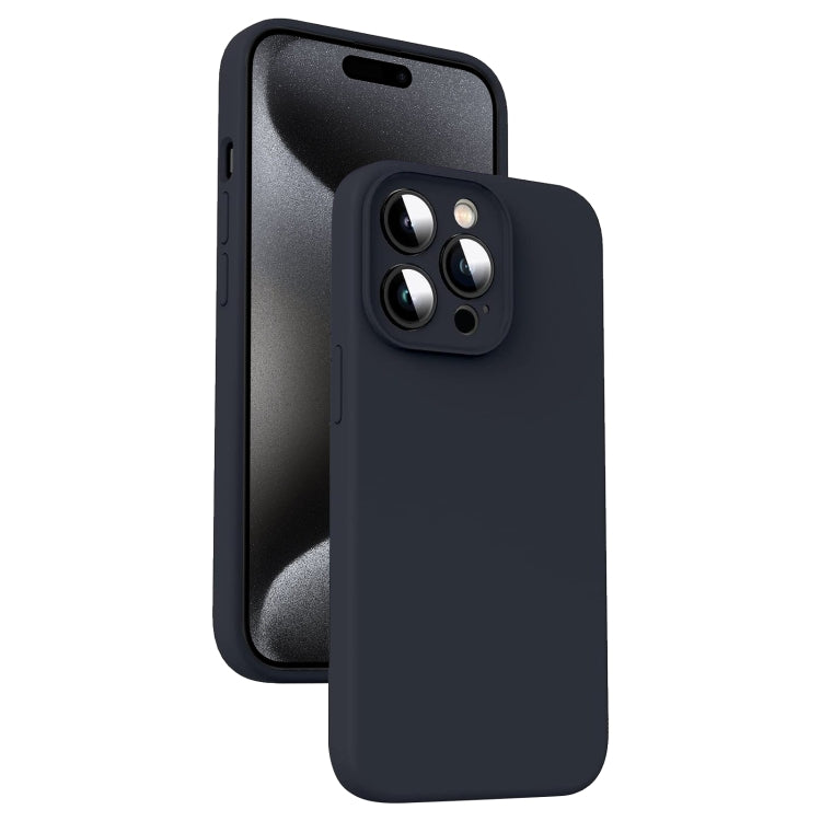 Custodia per telefono antiurto in silicone liquido in microfibra, For iPhone 15 Pro, For iPhone 15 Plus, For iPhone 15, For iPhone 14 Plus