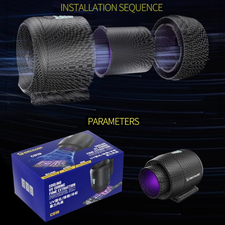 Ventola 3 in 1 per riparazione schede madri con lampada UV - immagine 7