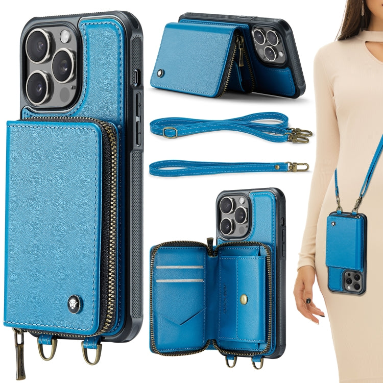 Custodia portafoglio in pelle con cerniera per iPhone 16 Pro