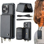 Custodia portafoglio in pelle con cerniera per iPhone 17 Pro Max