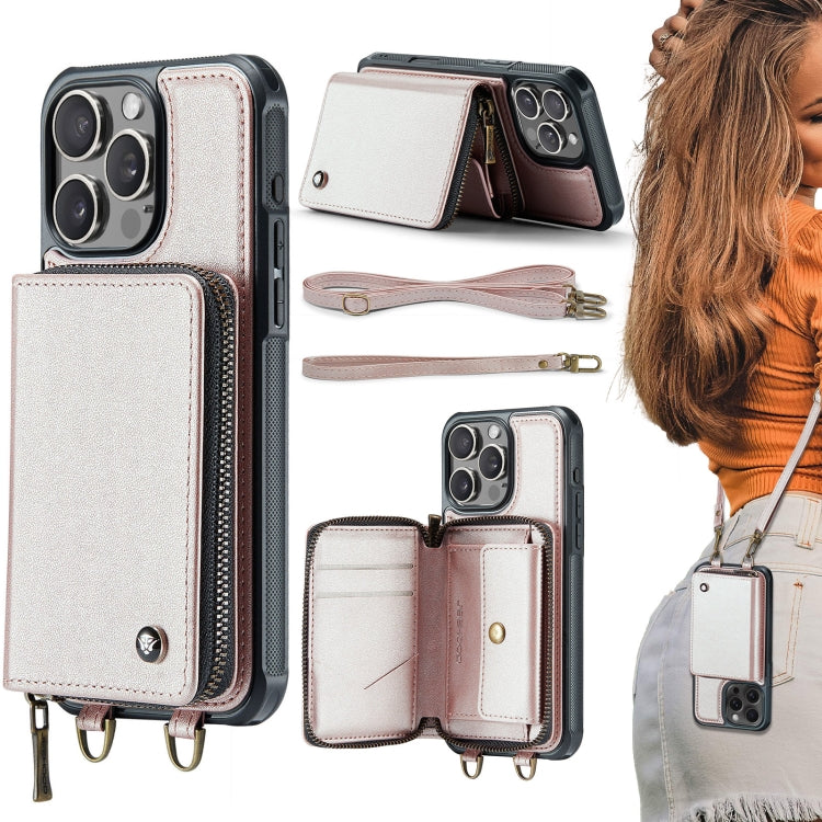 Custodia portafoglio in pelle con cerniera per iPhone 17 Pro Max