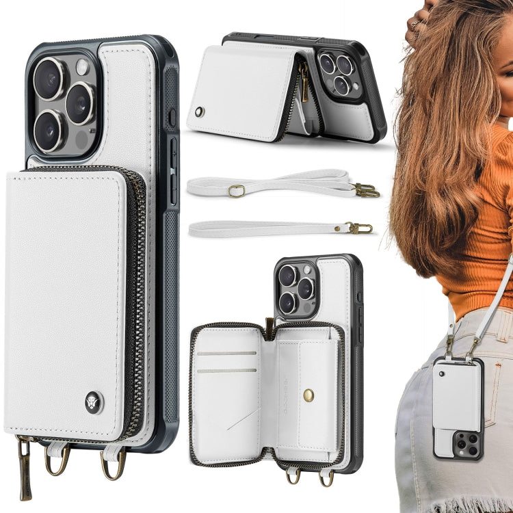 Custodia portafoglio in pelle con cerniera per iPhone 17 Pro Max