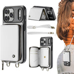 Custodia portafoglio in pelle con cerniera per iPhone 17 Pro Max