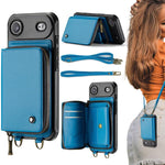 Custodia portafoglio in pelle con cerniera per iPhone 17 Pro Max