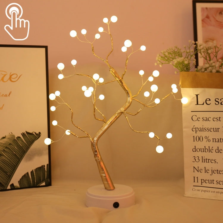 Lampada da tavolo LED 36 in filo di rame con perle