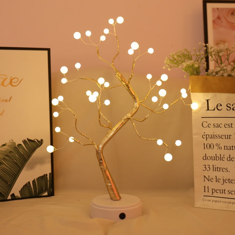 Lampada da tavolo LED 36 in filo di rame con perle