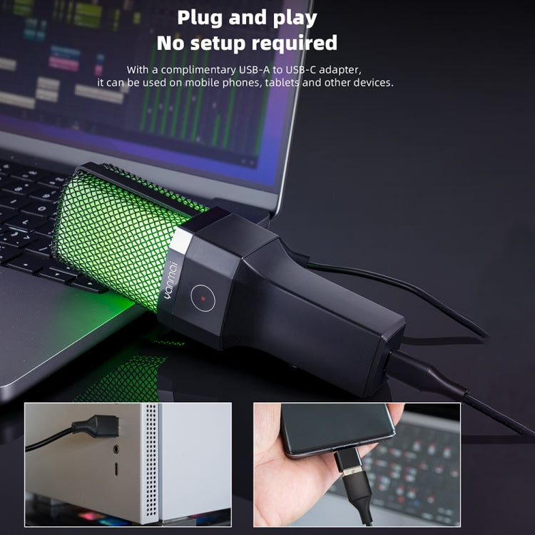 Microfono da tavolo Yanmai X1R con luce RGB USB