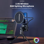 Microfono da tavolo wireless Yanmai SF-777W con luce RGB