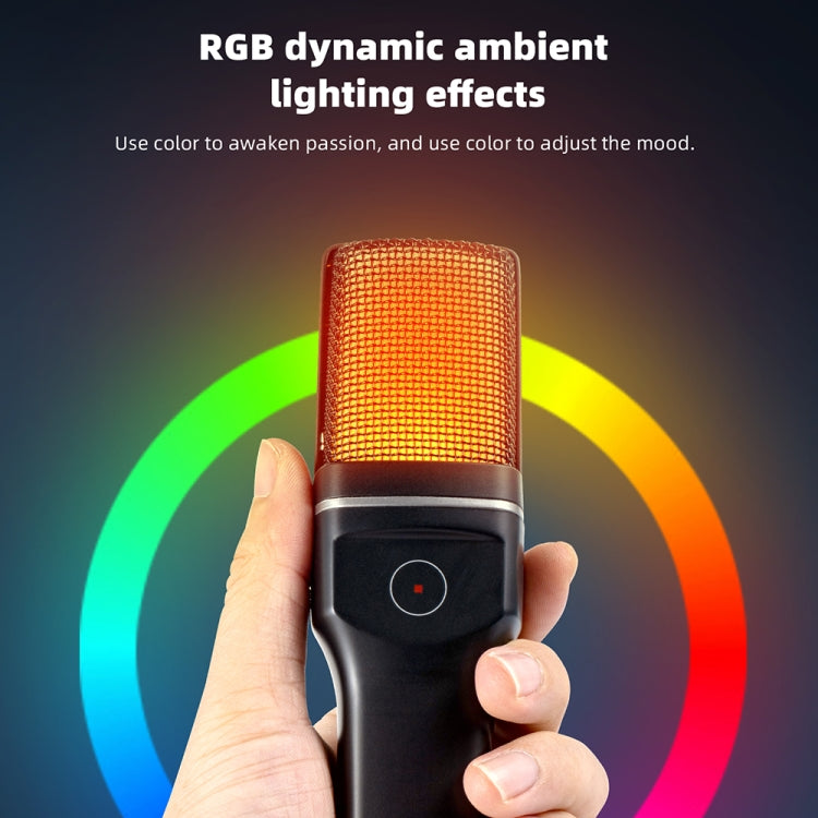 Microfono da tavolo wireless Yanmai SF-777W con luce RGB