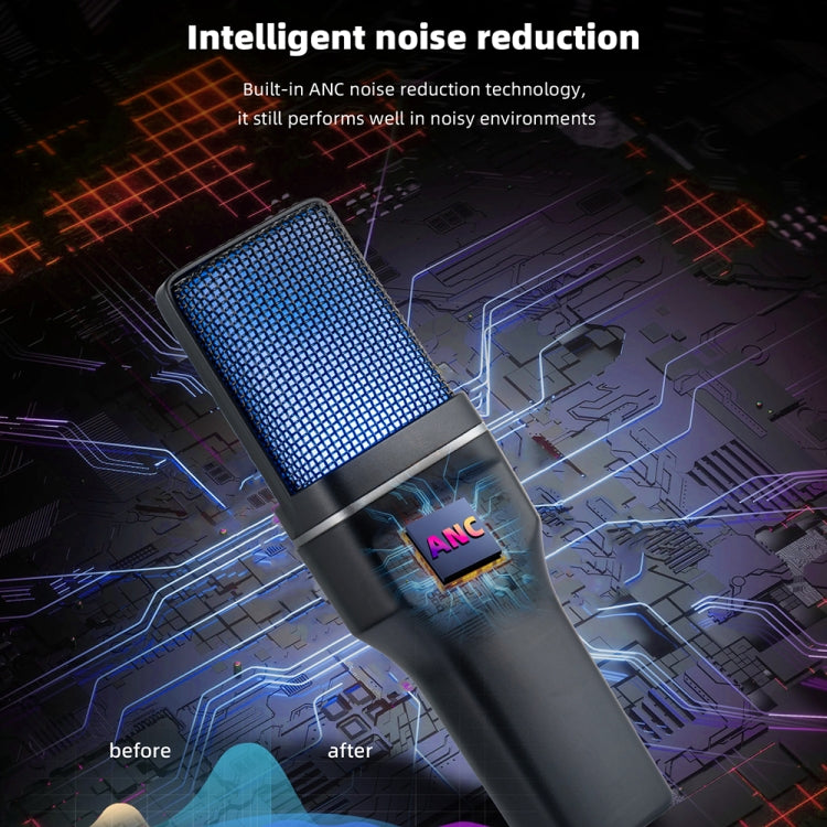 Microfono da tavolo wireless Yanmai SF-777W con luce RGB