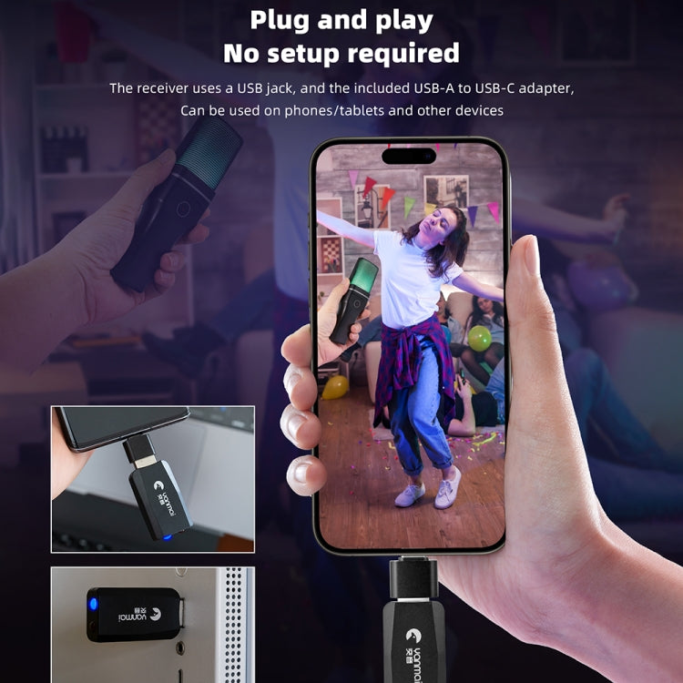 Microfono da tavolo wireless Yanmai SF-777W con luce RGB