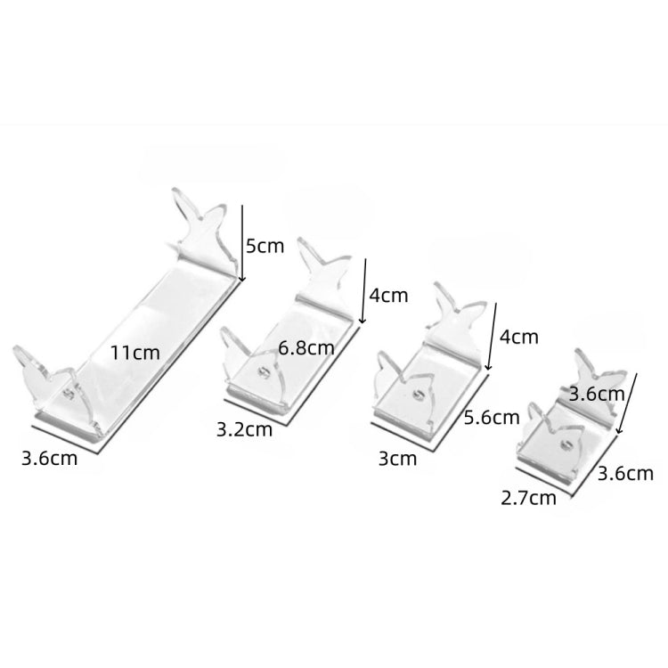 Set 4 espositori acrilici per esche da pesca 12.5x8.5cm