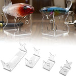 Set 4 espositori acrilici per esche da pesca 12.5x8.5cm