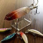 Set 4 espositori acrilici per esche da pesca 12.5x8.5cm