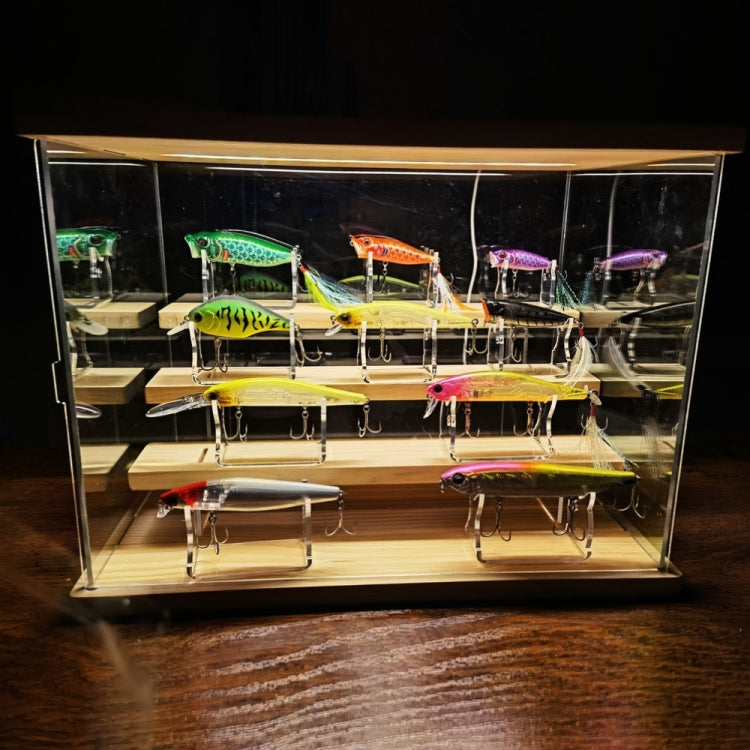 Set 4 espositori acrilici per esche da pesca 12.5x8.5cm