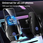 Supporto auto wireless con ricarica rapida per smartphone