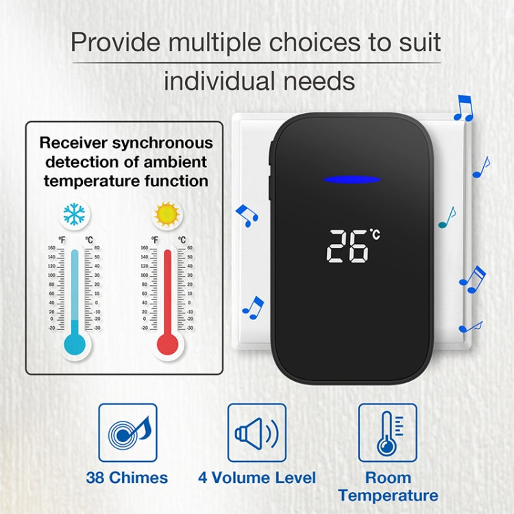 Cercapersone wireless con display digitale temperatura e volume