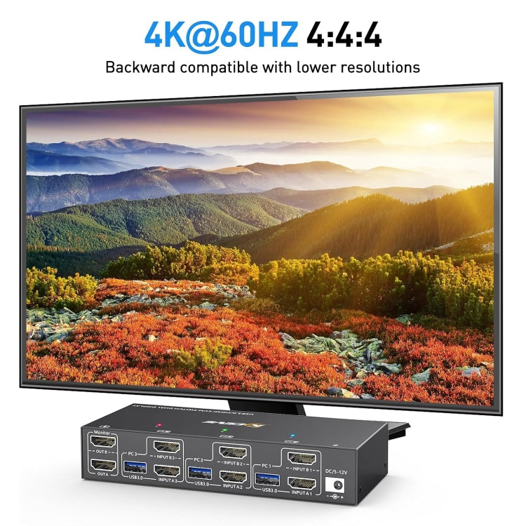 Switch KVM doppio monitor HDMI 4K 60Hz USB 3.0 EU Plug