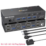 Switch KVM doppio monitor HDMI 4K 60Hz USB 3.0 EU Plug