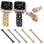 Cinturino per orologio in metallo con diamanti incrociati con cuori, For Apple Watch Series 5 44mm, For Apple Watch Series 5 40mm, For Apple Watch Series 4 44mm, For Apple Watch Series 4 40mm