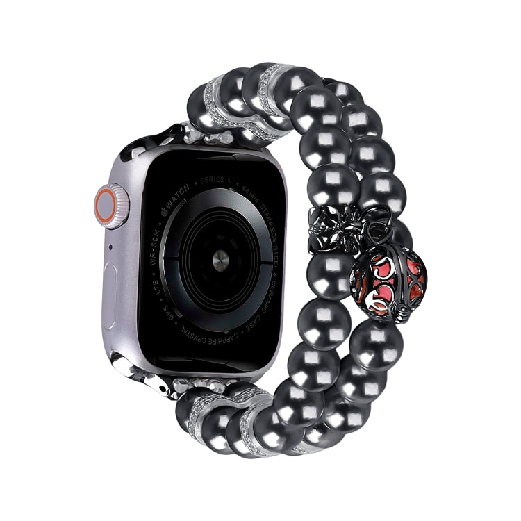 Cinturino per orologio con braccialetto di perle a doppia fila di perline, For Apple Watch SE 2022 40mm, For Apple Watch SE 2022 44mm, For Apple Watch Series 7 41mm, For Apple Watch Series 7 45mm, For Apple Watch SE 40mm, For Apple Watch SE 44mm       ...