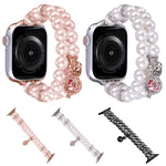 Cinturino per orologio con braccialetto di perle a doppia fila di perline, For Apple Watch SE 2022 40mm, For Apple Watch SE 2022 44mm, For Apple Watch Series 7 41mm, For Apple Watch Series 7 45mm, For Apple Watch SE 40mm, For Apple Watch SE 44mm       ...