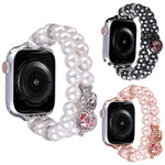 Cinturino per orologio con braccialetto di perle a doppia fila di perline, For Apple Watch SE 2022 40mm, For Apple Watch SE 2022 44mm, For Apple Watch Series 7 41mm, For Apple Watch Series 7 45mm, For Apple Watch SE 40mm, For Apple Watch SE 44mm       ...