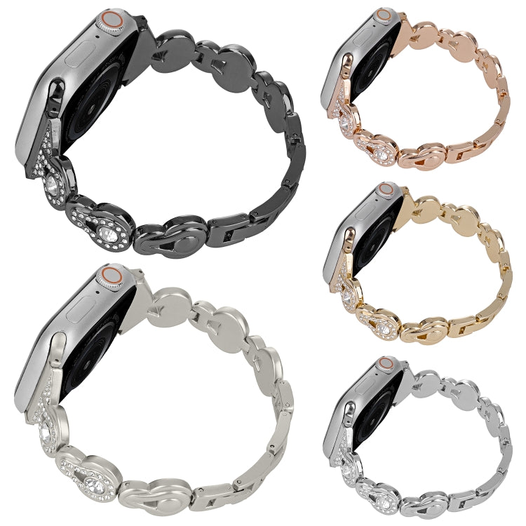 Cinturino per orologio in metallo con diamanti zucca, For Apple Watch SE 2022 40mm, For Apple Watch SE 2022 44mm, For Apple Watch Series 7 41mm, For Apple Watch Series 7 45mm